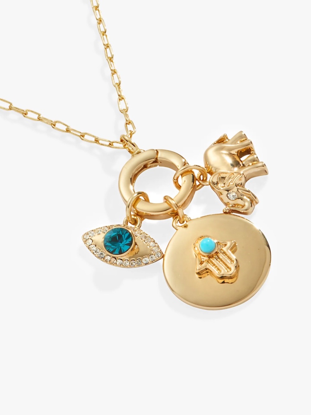 Alex & Ani Gold-Plated interchangeable Charm Necklace with Turquoise Accents NEW